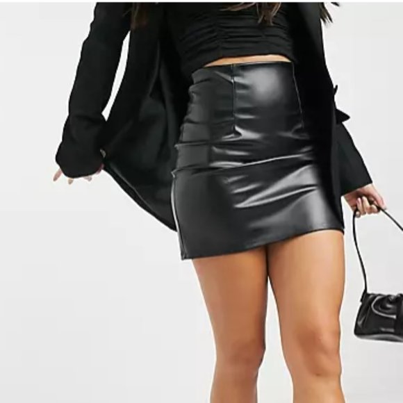 ASOS Dresses & Skirts - ASOS DESIGN TALL LEATHER LOOK MINI SKIRT